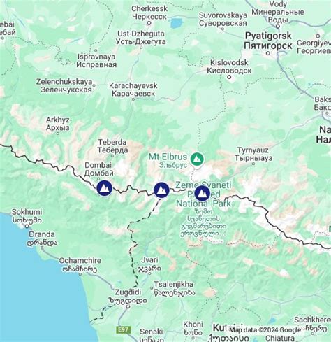 Главный Кавказский хребет на карте. - Google My Maps
