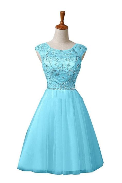 New A Line Scoop Tulle Knee Length Homecoming Dresses Tp0014