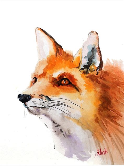 Red Fox Watercolor Painting Print Poster For Sale By Natalymak Redbubble