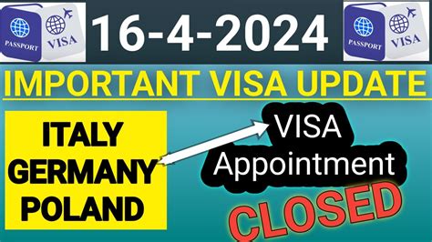 Poland Germany Italy Vfs Appointment New Update Visa Appointment Vfs