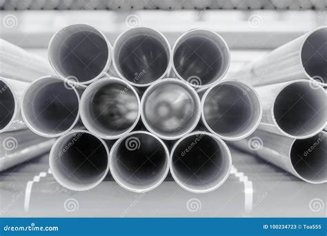 Pvc Pipes Stacked In Construction Site Stock Image Image Of Ditch