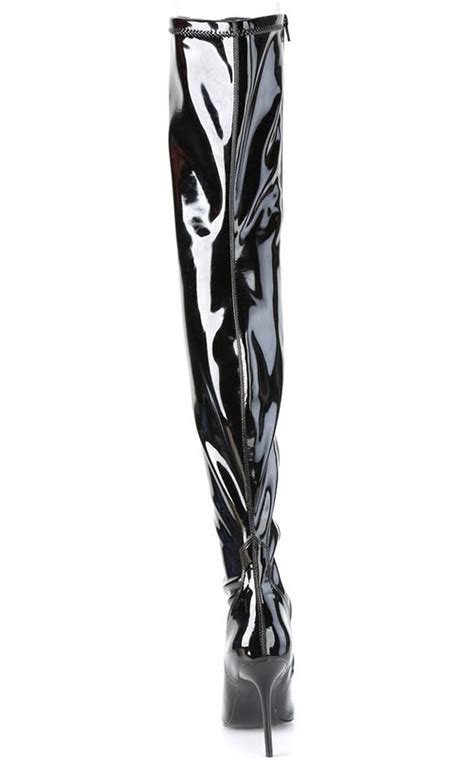 Classique 3000 Black Thigh High Stiletto Boots Pleaser Australia