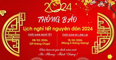 Mẫu Banner Thông Báo Nghỉ Tết Âm Lịch 2024 đơn Giản Nhất Người Lao