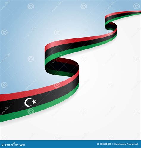 Libyan Flag Wavy Abstract Background Vector Illustration Stock Vector