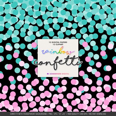 Confetti Clipart Confetti Digital Paper Rainbow Confetti Clipart ...