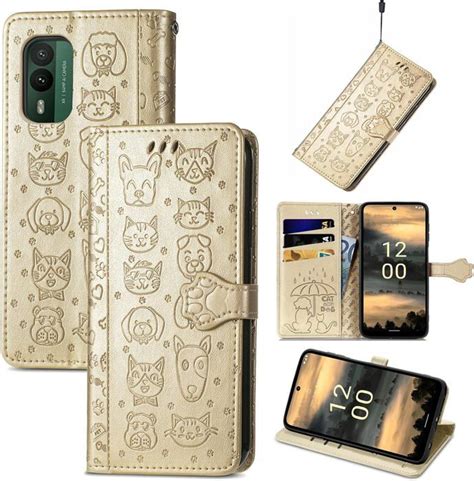 Coque Antichoc En Cuir Pu Flip Case Portefeuille Avec Motif De Chat De