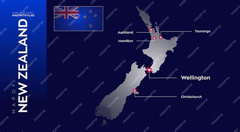 Premium Vector Vector Map Of New Zealand With Capital And Major Cities