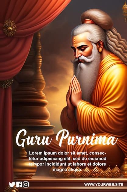 Premium Psd Guru Purnima Indian Festival Background Psd