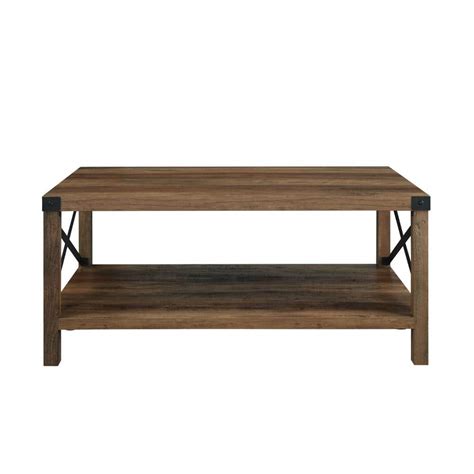 Walker Edison Furniture Company Urban Industrial 40 In Rustic Oak