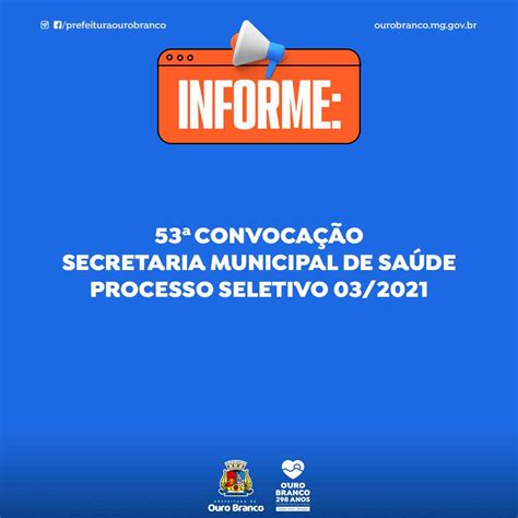 Prefeitura Municipal De Ouro Branco Processo Seletivo