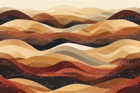 Abstract Vector Pattern Of Wavy Hills Graphic By Sun Sublimation