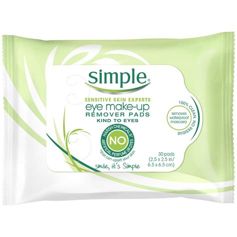 Simple Eye Make Up Remover Pads 30 Ct