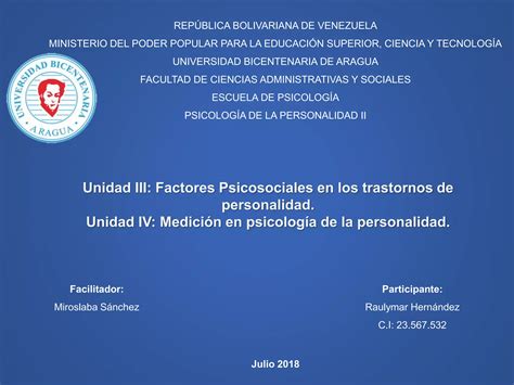 Factores psicosociales en los trastornos de personalidad y medición en