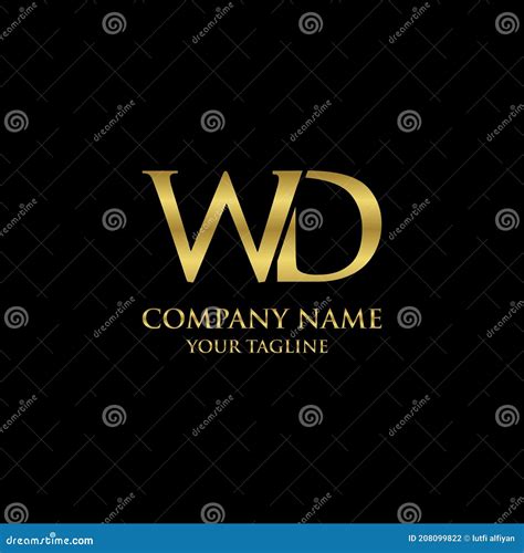 Creative And Modern Luxury Initial Wd Logo Concept Stock Vector