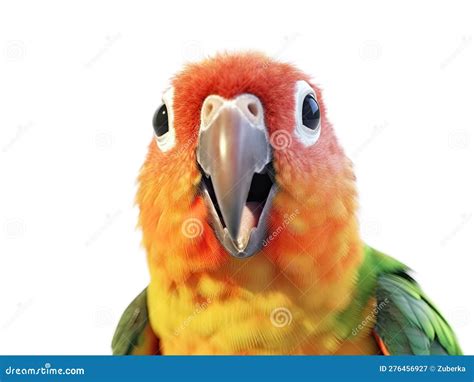 Close Up Funny Portrait Of Surprised Parrot Stock Illustration