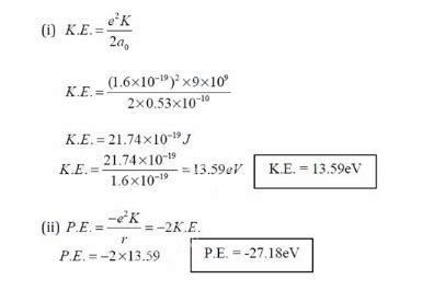 Calculate The Kinetic Energy And Potential Energy Of An Electron In The