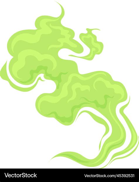 Green steam cartoon stinky cloud toxic smell Vector Image