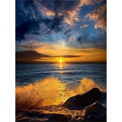 Broderie Diamant Paysage Coucher De Soleil Diamond Painting Grand