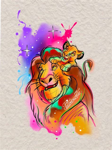 Lion King Watercolor Tattoo By Tattoosuzette On DeviantArt Disegni