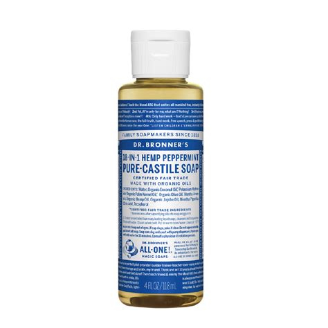 Dr Bronners 18 In 1 Hemp Pure Castile Liquid Soap Peppermint 4oz Carlo Pacific