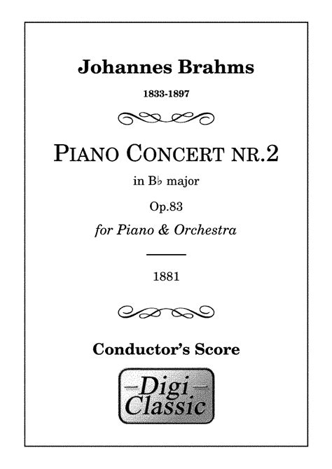 Piano Concerto No 2 Op 83 Brahms Johannes IMSLP Free Sheet Music