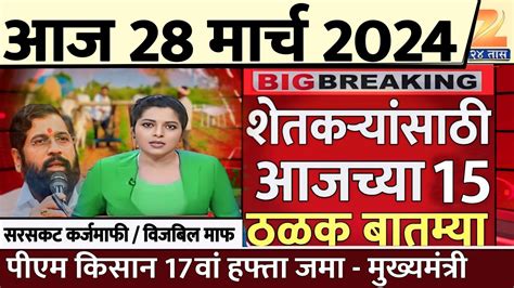 शेतकऱ्यांसाठी आज २० मार्च २०२४ झटपट ठळक बातम्या पिक विमा बातमी कापूस