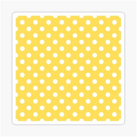 Polka Dot Spots Yellow And White Sticker For Sale By Unicorntrinity