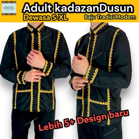 Baju Kadazan Dusun Lengan Panjang Ethnic Sabahan Baju Tradisi Kadazan Dusun Baju Lelaki Sabahan