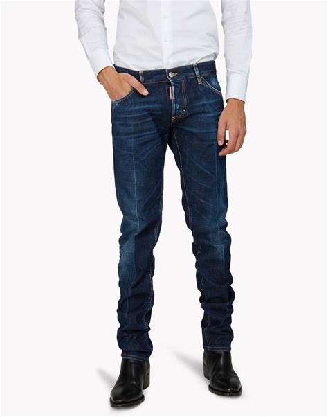 Dsquared2 Slim Jeans Blue 5 Pockets For Men Official Store