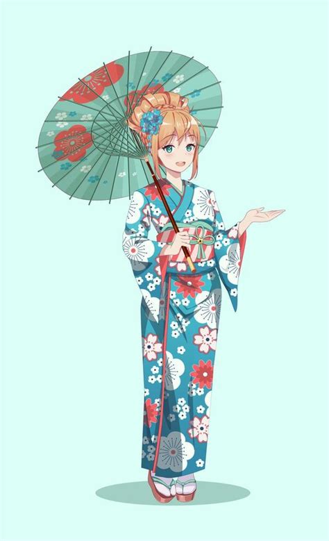 Anime Manga Girls En Traje De Kimono Japonés Tradicional 40 Off