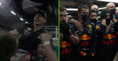 Watch Emotional Max Verstappen And Red Bull Moments After Win Ballsie