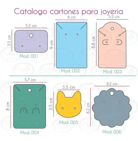 Catalogo Cartones Etiquetas Para Exhibir Aretes Pulseras