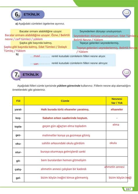 8 Sınıf Türkçe Sayfa 167 Cevabı Meb Yayınları derskitabicevaplarim