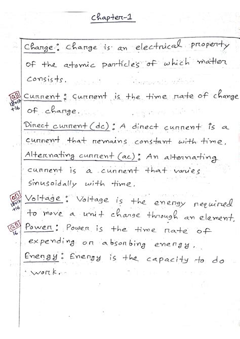 Feee Chapter Note Sheet Fundamental Of Electrical And Electronics