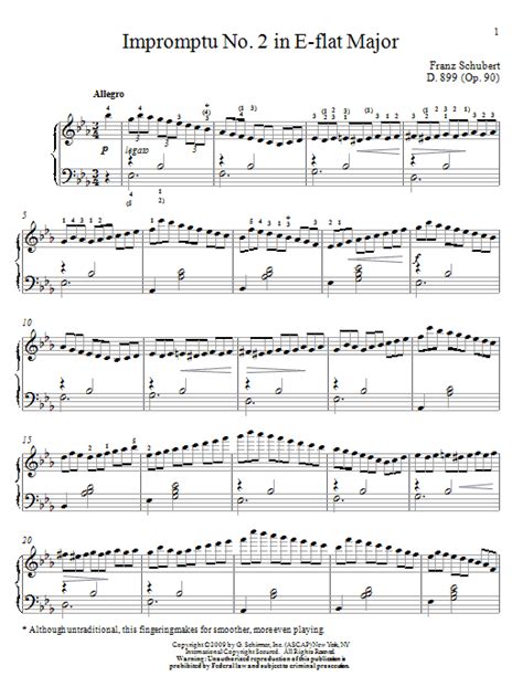 Impromptu No 2 In E Flat Major Sheet Music By Franz Schubert Piano