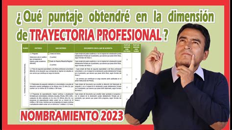 Nombramiento Matriz De Valoraci N De La Trayectoria Profesional