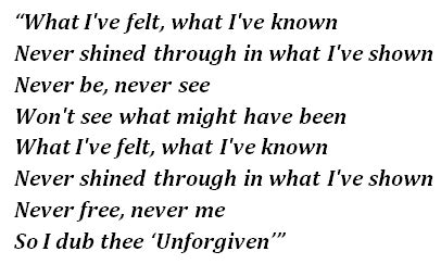 Metallica Unforgiven Lyrics