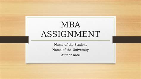 Master Of Business Administration Assignment 2022