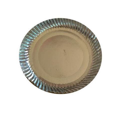 Silver Circular Inch Paper Plate At Container In Madurai