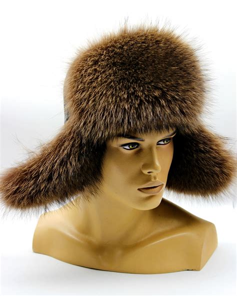 Winter Fur Mens Trapper Hat From A Raccoon And Leather Etsy