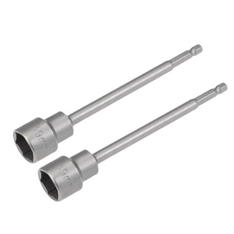 2 Pcs 1 4 Inch Quick Change Hex Shank 19mm Magnetic Nut Setter Driver