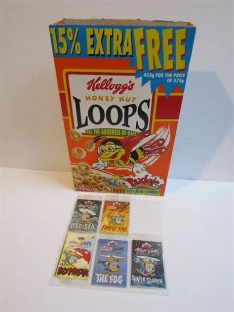 Kelloggs Honey Nut Loops Cereal Box Budgie The Helicopter