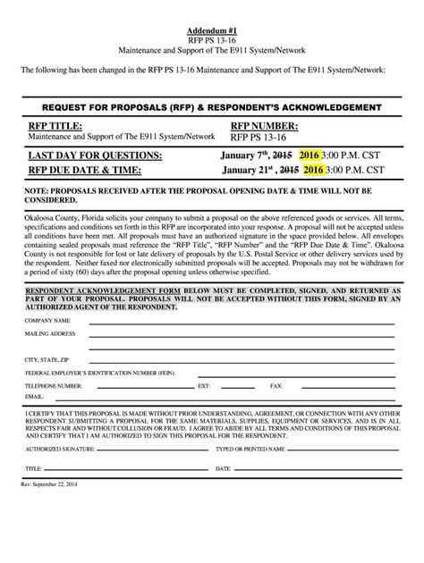 Fillable Online Co Okaloosa Fl Rfp Title Rfp Number Rfp Ps