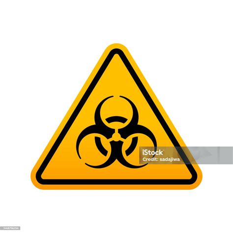 Caution Biohazard Symbol Vector Yellow Triangle Vector Stock