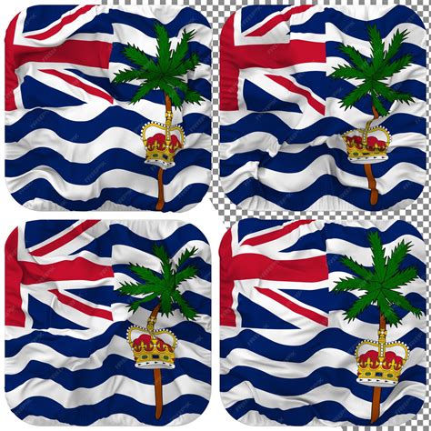 Bandeira Do Território Do Oceano índico Britânico Forma De Escudeiro Isolada Diferente Textura