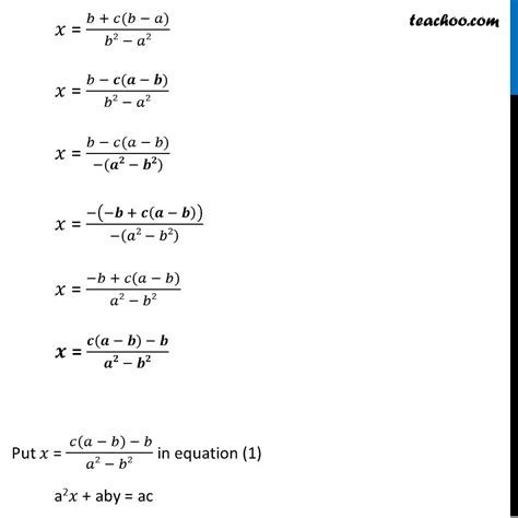 Solve Ax By C And Bx Ay 1 C Linear Equations Teachoo