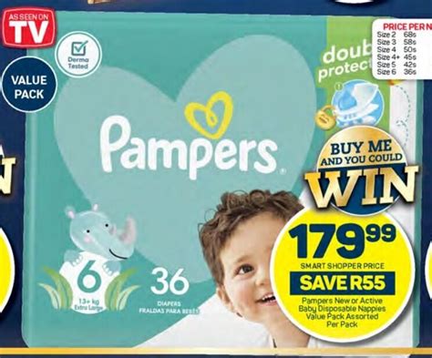 Pampers New Or Active Baby Disposable Nappies Value Pack Assorted Per