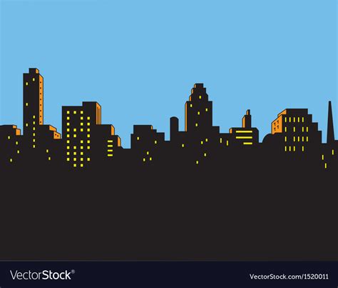 Retro Classic City Skyline Royalty Free Vector Image