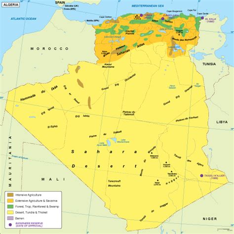 Algeria vegetation map. EPS Illustrator Map | Vector maps