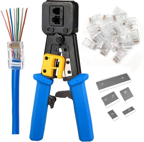 Rj45 Crimping Tool Ethernet Crimper For Cat6 Cat5 Cat5e Rj45 Pass